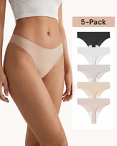 5-PACK Seamless Camel Toe Cover Thongs