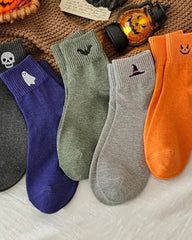 5-Pair Women's Halloween Crew Socks – 5 Cute & Cozy Fall Designs