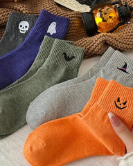 5-Pair Women's Halloween Crew Socks – 5 Cute & Cozy Fall Designs