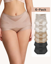 6-Pack Cross Compression High Waist Tummy Control Panties