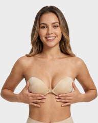 2 Pairs Front Closure Adhesive Push-Up Invisible Bra