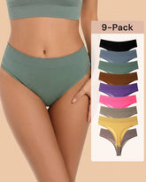 9-Pack Comfort Seamless Sport Thong Panties