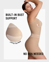 Easy-Access Seamless Sculpting Bodysuit – Full Body Compression Shapewear