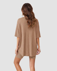 2-Piece Biker Short Lounge Set for Everyday Wear