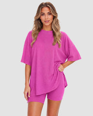 2-Piece Biker Short Lounge Set for Everyday Wear