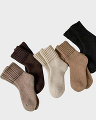 5-Pack Cozy Ribbed Fleece Lined Crew Socks