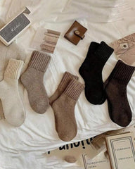 5-Pack Cozy Ribbed Fleece Lined Crew Socks