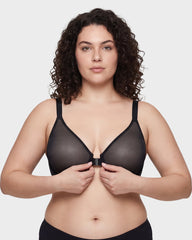 Front Clasp Mesh Support Bra