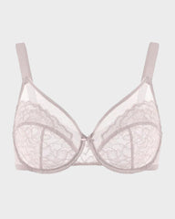 Full Coverage Lace Minimizer Bra - Petal