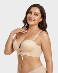 Instant Boost Lace-Up Padded Push Up Bra