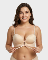 Instant Boost Lace-Up Padded Push Up Bra