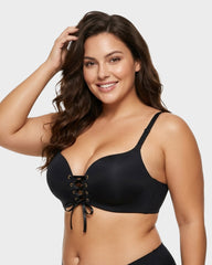 Instant Boost Lace-Up Padded Push Up Bra