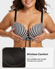 Instant Boost Lace-Up Padded Push Up Bra