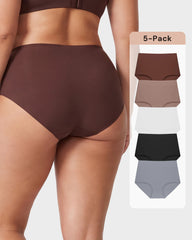 6-Pack No Show High-Waist Briefs for Everyday Seamless Comfort