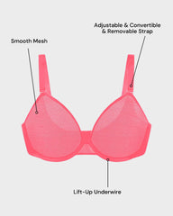 Breathable Mesh Demi Bra for Everyday Comfort