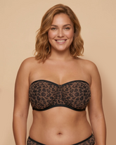 Strapless Mesh Underwire Balconette Bra
