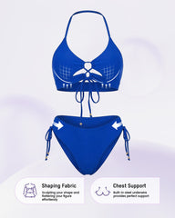 Tie-Front Push-Up Halter Bikini Set