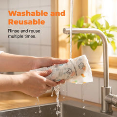 50-Sheet Tear-Off Cleaning Cloth Roll — Reusable & Absorbent