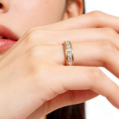 Spin & Calm Titanium Fidget Ring with Cubic Zirconia