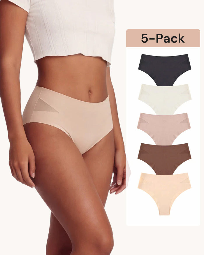 5-Pack Sexy Seamless Mesh Cutout Panties