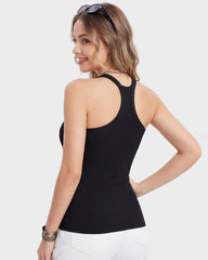 Built-In Bra Seamless Ribbed Tank Top