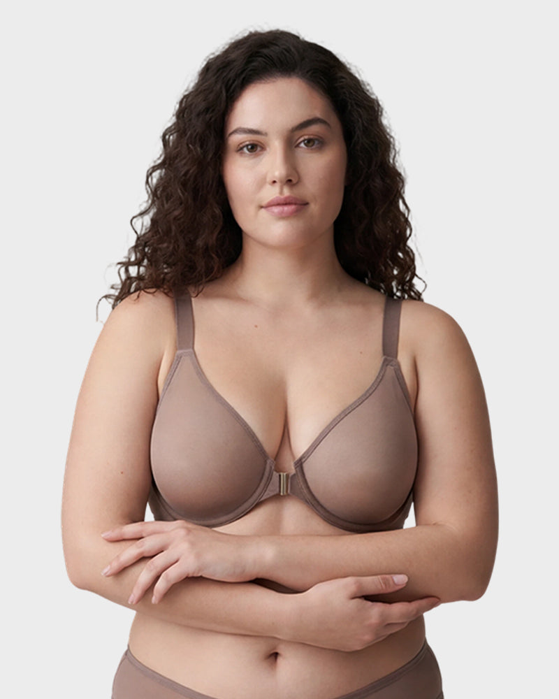 Front Clasp Mesh Support Bra