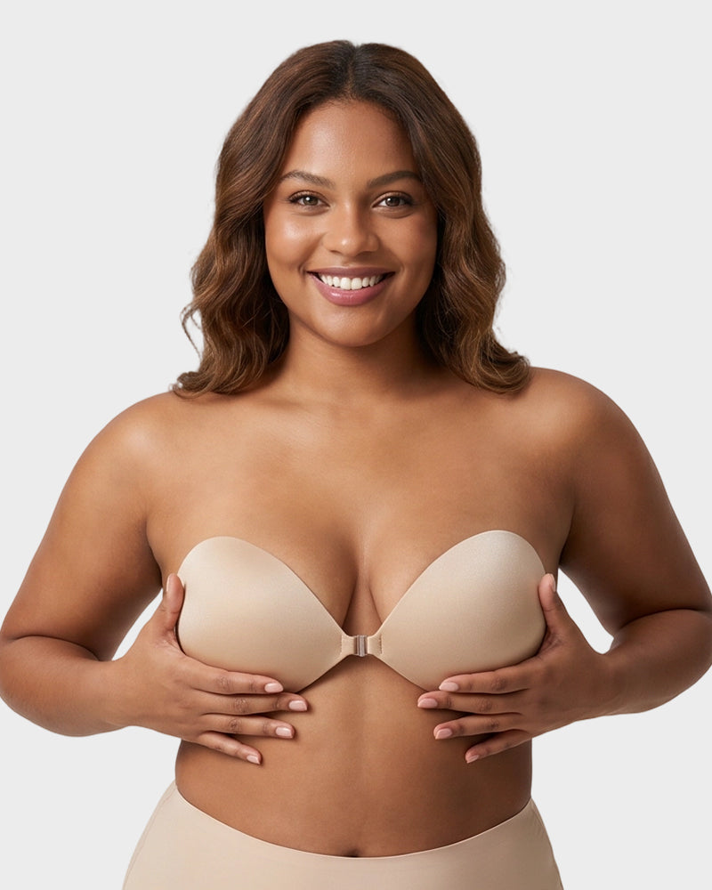 Front Closure Self-Adhesive Invisible Push-Up Bra (2 Pairs)