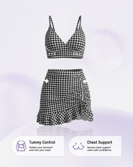 High-Waisted Gingham Bikini Set