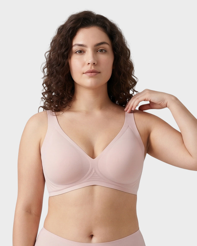 Plunge Push-Up Seamless Barely-There Wireless Bra