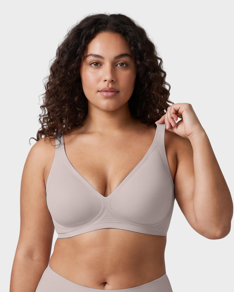 Plunge Push-Up Seamless Barely-There Wireless Bra
