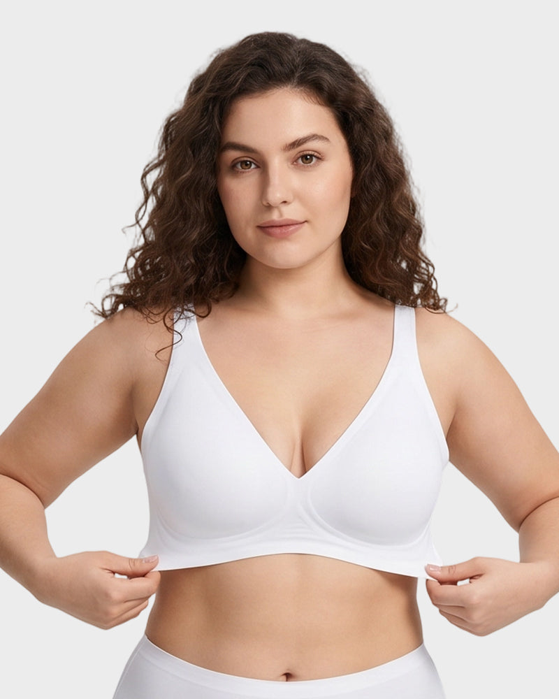 Plunge Push-Up Seamless Barely-There Wireless Bra