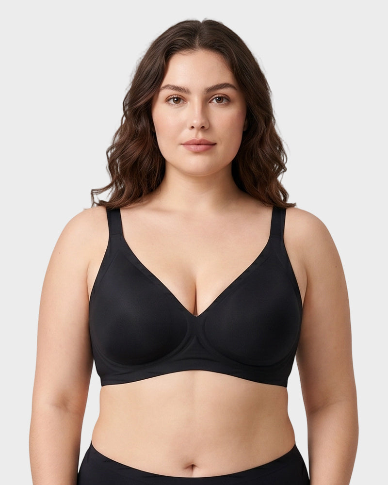 Plunge Push-Up Seamless Barely-There Wireless Bra