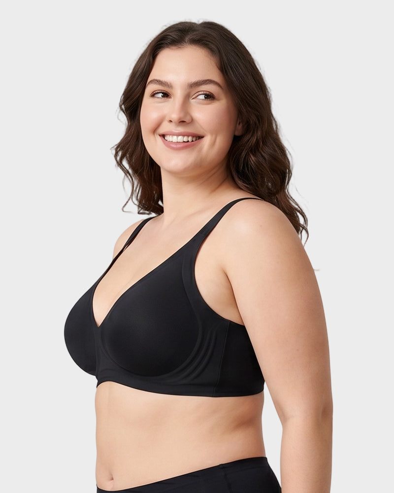 Plunge Push-Up Seamless Barely-There Wireless Bra