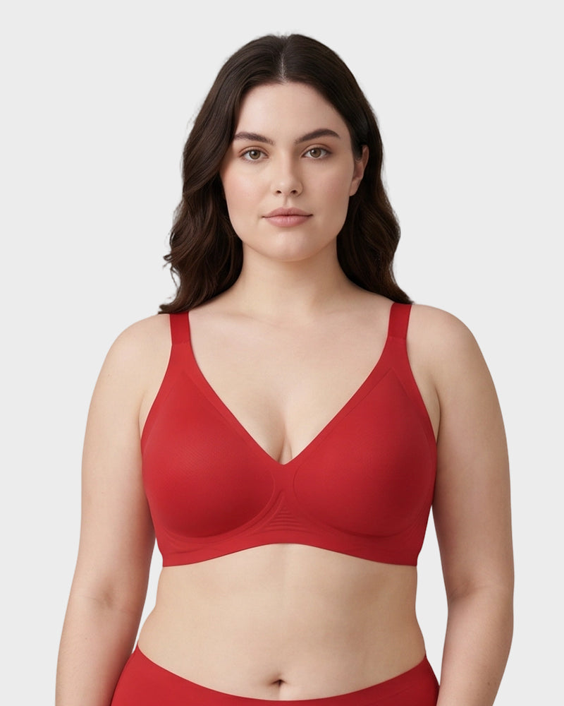 Plunge Push-Up Seamless Barely-There Wireless Bra