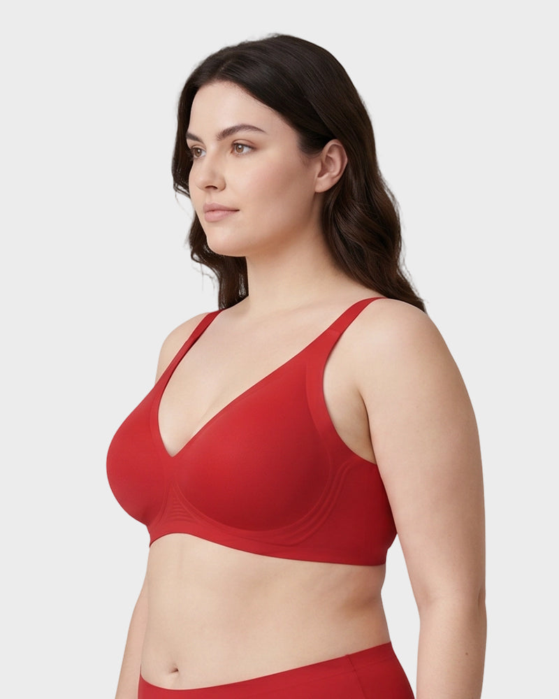 Plunge Push-Up Seamless Barely-There Wireless Bra
