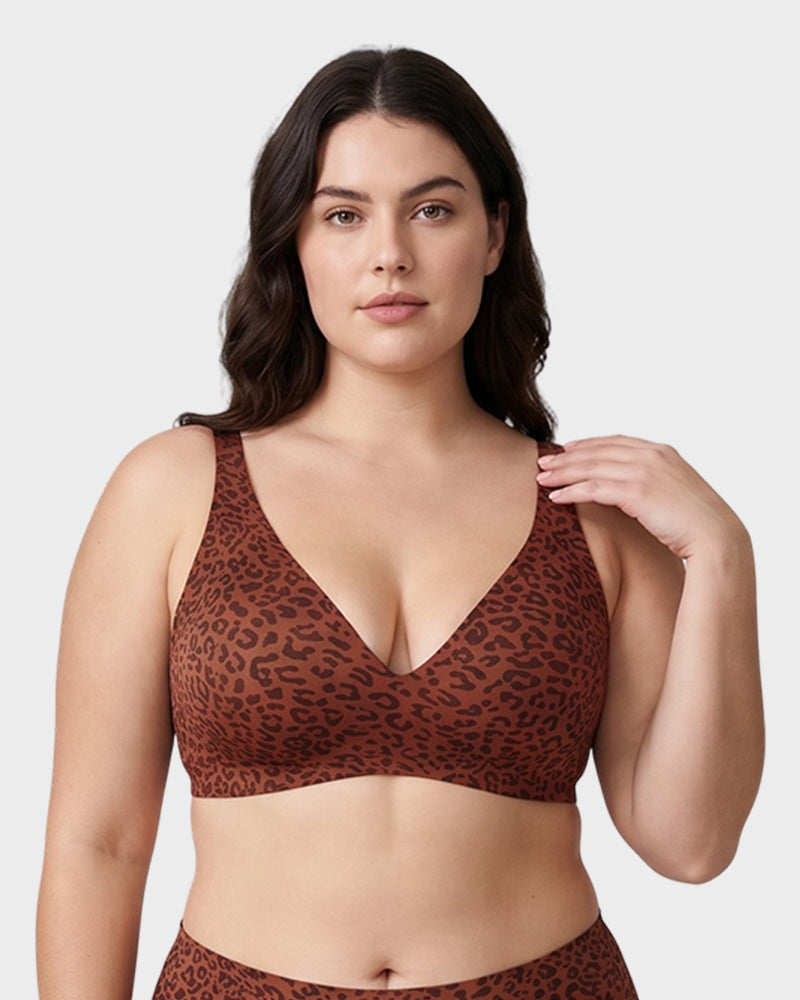 Plunge Push-Up Seamless Barely-There Wireless Bra