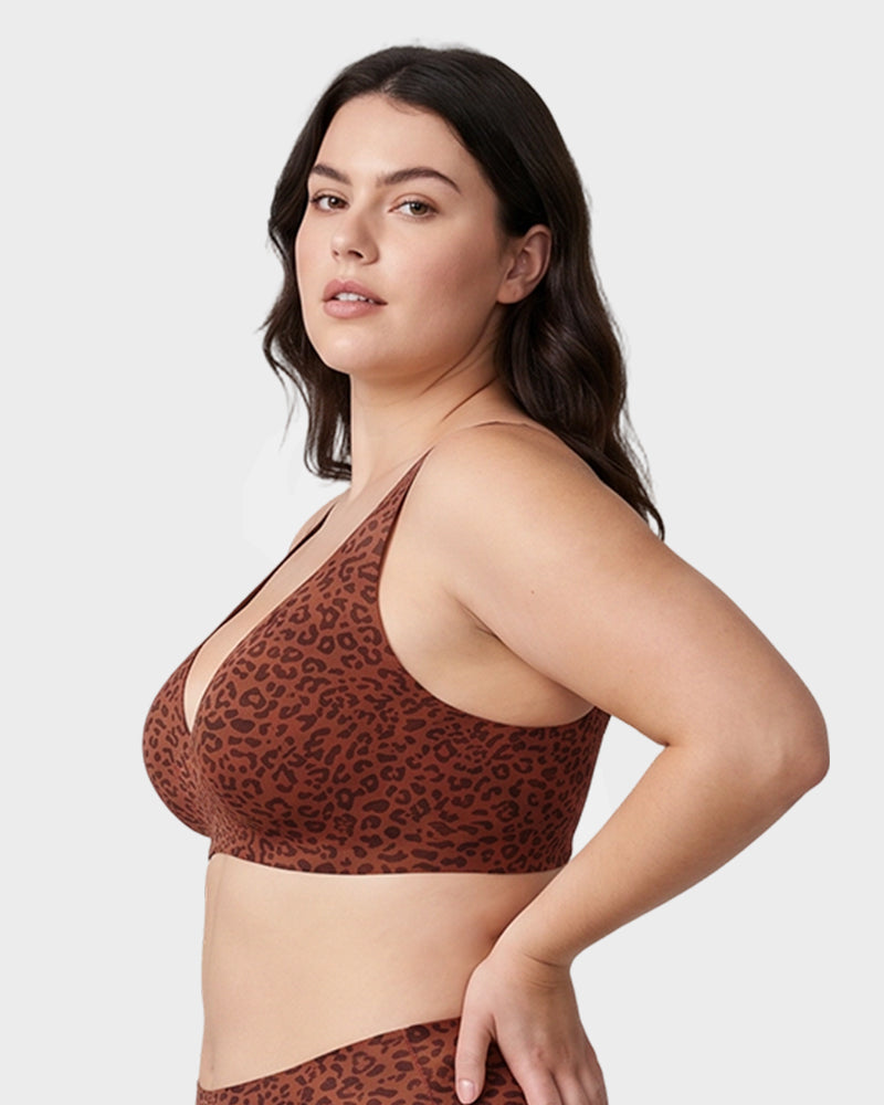 Plunge Push-Up Seamless Barely-There Wireless Bra