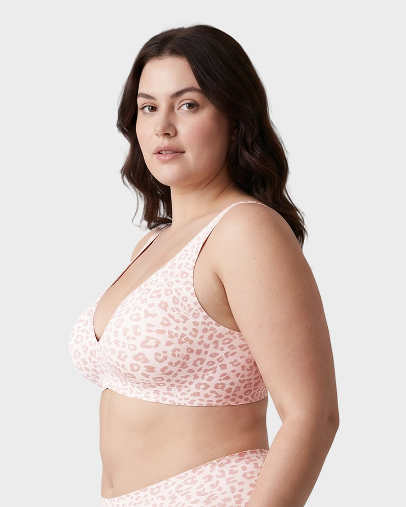 Plunge Push-Up Seamless Barely-There Wireless Bra
