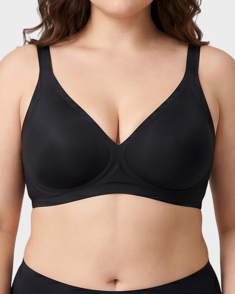 Plunge Push-Up Seamless Barely-There Wireless Bra