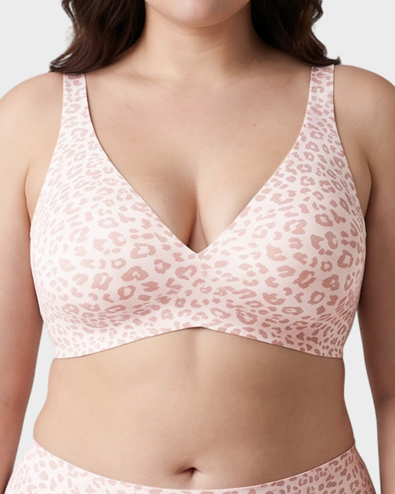 Plunge Push-Up Seamless Barely-There Wireless Bra