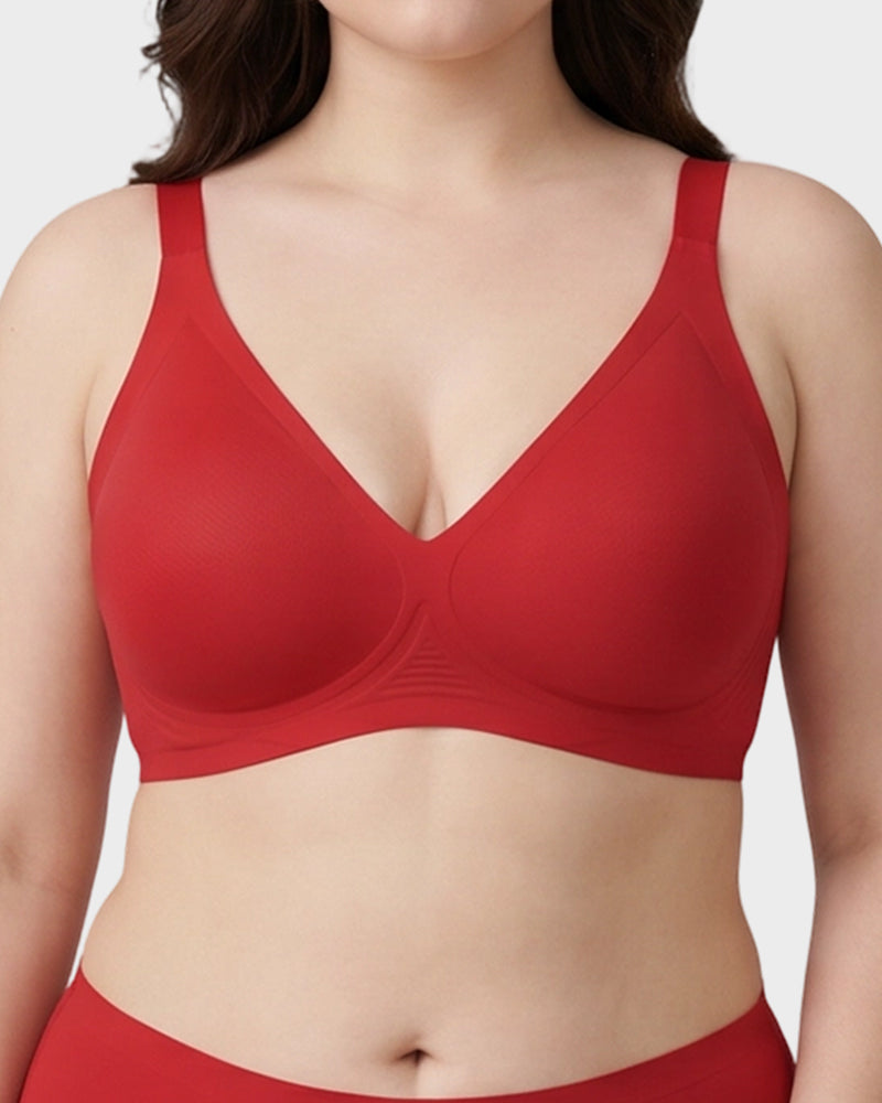 Plunge Push-Up Seamless Barely-There Wireless Bra