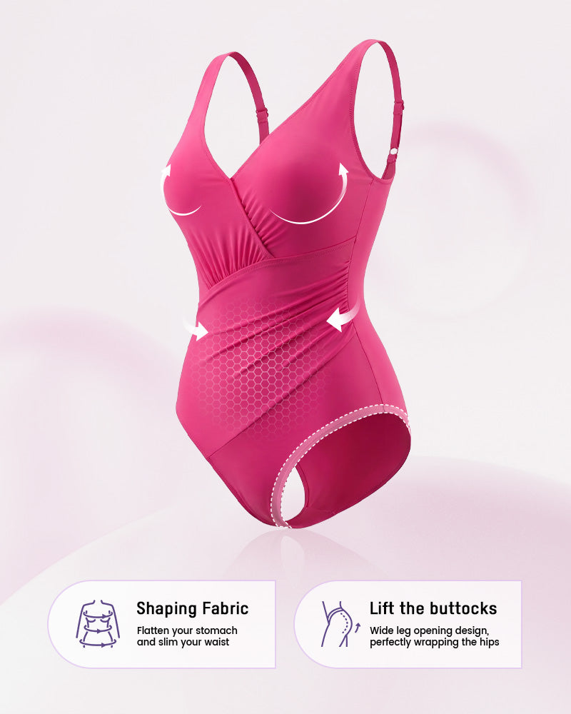 SculptSkin™ SmoothCore V-Neck One-Piece Swimsuit