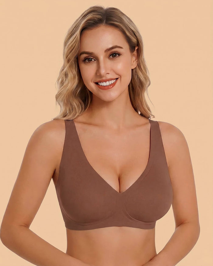 Seamless Deep V Push-Up Wireless Bra