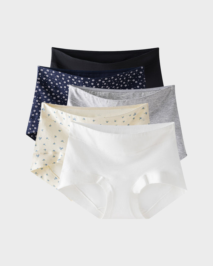 5-Pack Antibacterial Cotton Seamless Boxer Panties