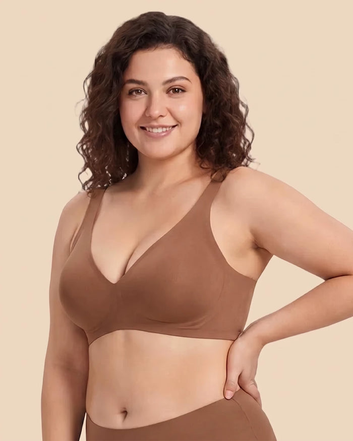 Seamless Deep V Push-Up Wireless Bra