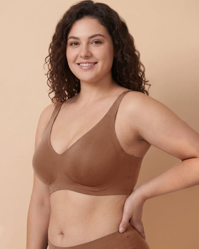 Seamless Deep V Push-Up Wireless Bra