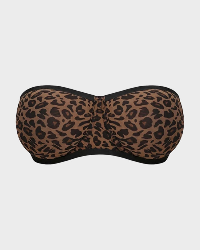 Sheer Mesh Strapless Underwire Balconette Bra