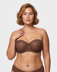 Strapless Mesh Underwire Balconette Bra