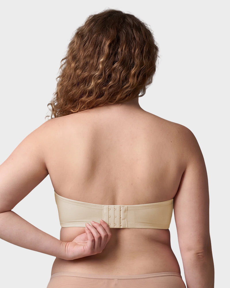 Sheer Mesh Strapless Underwire Balconette Bra