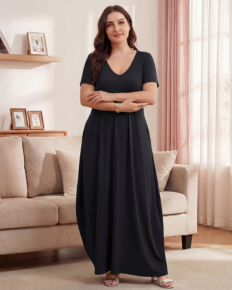 Slimming Maxi Lounge Dress with Pockets